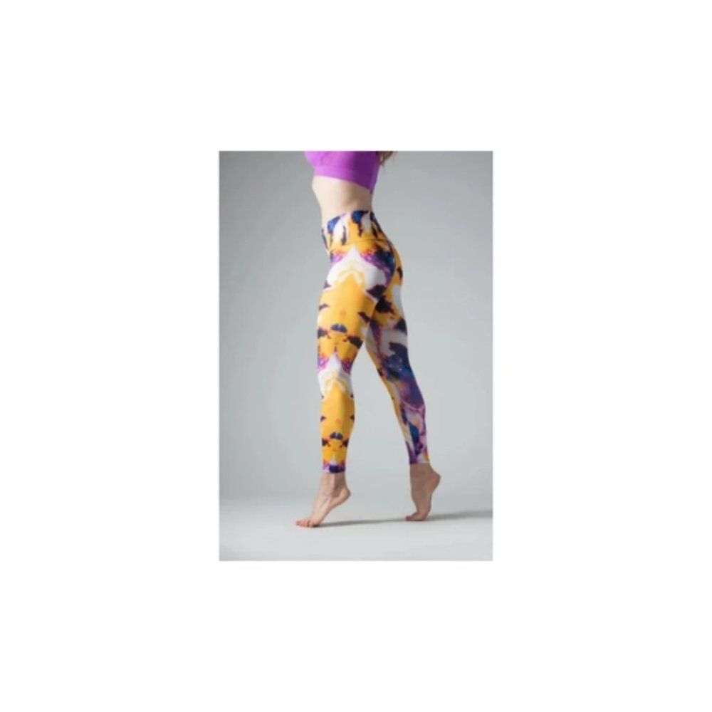 Agstract Apparel Lotus Leggings Size XS Colorful Athletic Yoga Exclusive Print